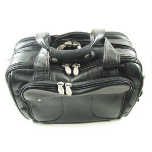 McKlein Leather Black Overnight Carry-on Laptop Briefcase Travel Luggage Bag